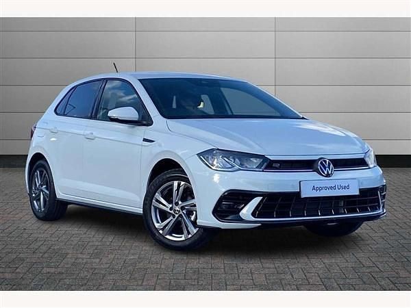 Pure white Used 2025 VW Polo R-line Hatchback | £20,363 (Fair price) - Image 1/3