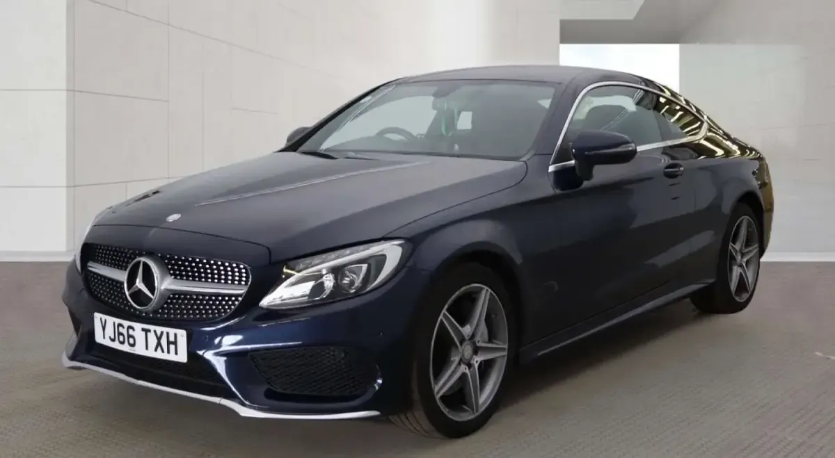 Used Mercedes C250 AMG line 204 HP (150 kW) 2016 Blue Coupe