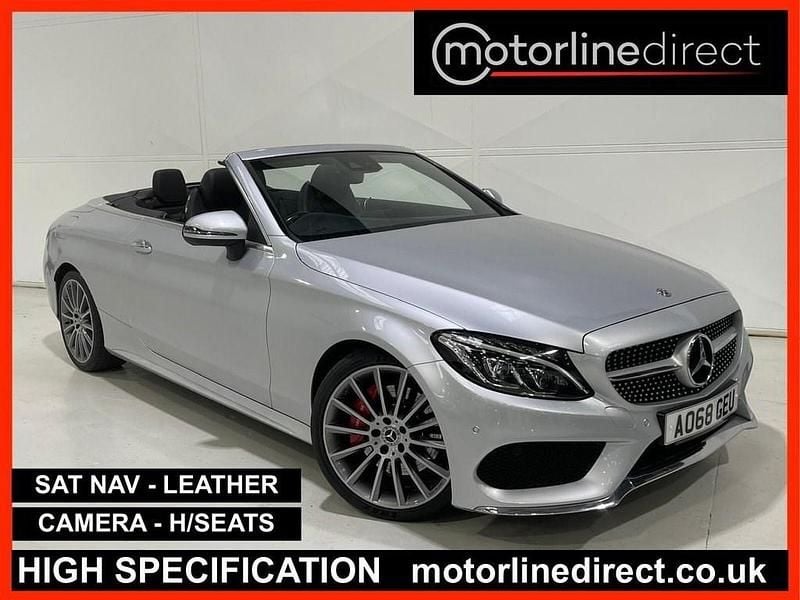 Used Mercedes C250 AMG line 204 HP (150 kW) 2018 Silver Cabriolet