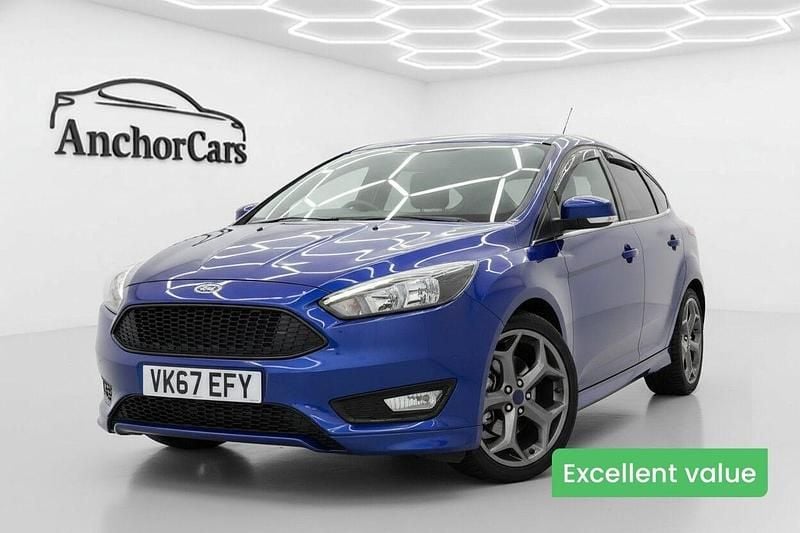 Blue Used 2018 Ford Focus ST-Line Hatchback | £8,982 (Good price) - Image 1/4