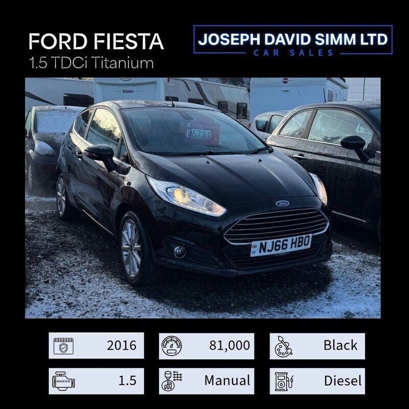 Black Used 2016 Ford Fiesta Titanium Hatchback | £4,999 (Fair price) - Image 1/4