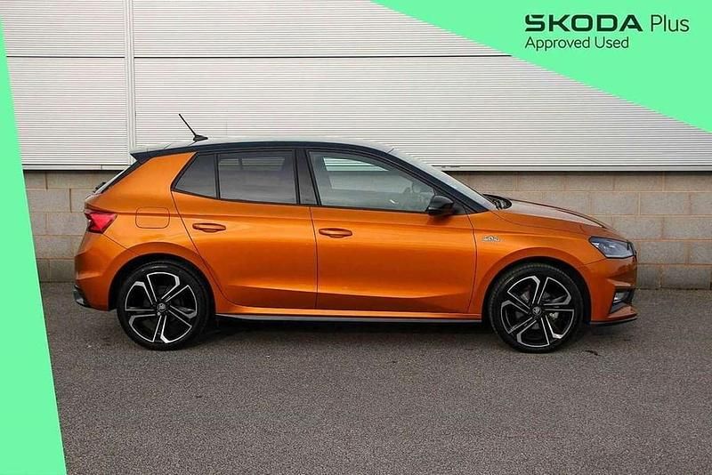 Used Skoda Fabia Monte Carlo 113 HP (83 kW) 2025 Phoenix orange metallic black magic pearl effect Hatchback