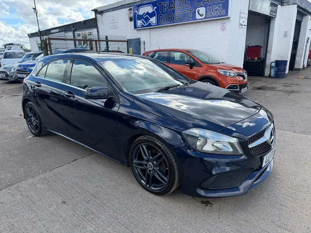 Used Mercedes A200 AMG line 136 HP (100 kW) 2017 Blue Hatchback