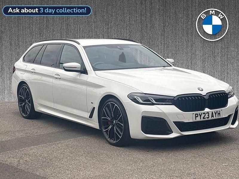 White Used 2023 BMW 520 M Sport Estate | £31,999 (Fair price) - Image 1/3