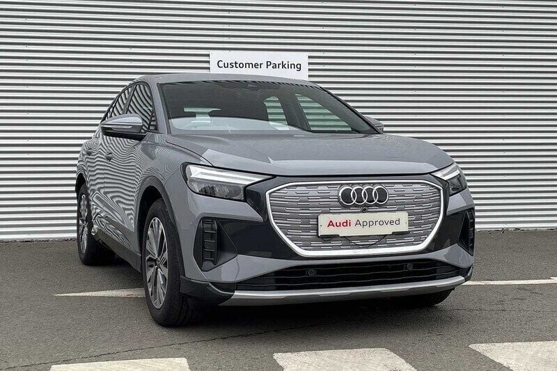 Pebble grey, solid Used 2023 Audi Q4 e-tron Sport SUV | £30,999 (Super price) - Image 1/4