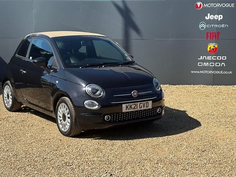 Used Fiat 500 Lounge 70 HP (51 kW) 2021 Black Cabriolet