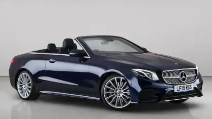 Used Mercedes E350 AMG line 299 HP (219 kW) 2019 Blue Cabriolet