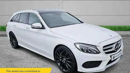 Used Mercedes C250 AMG Line Premium Plus 204 HP (150 kW) 2017 White Estate