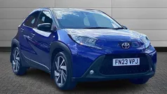 Juniper blue with black Used 2023 Toyota Aygo Hatchback | £13,550 (Fair price)