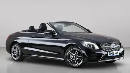 Used Mercedes C220 AMG line 194 HP (142 kW) 2019 Black Cabriolet