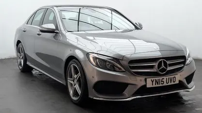 Silver Used 2015 Mercedes C220 AMG line Sedan | £13,750 (Fair price)