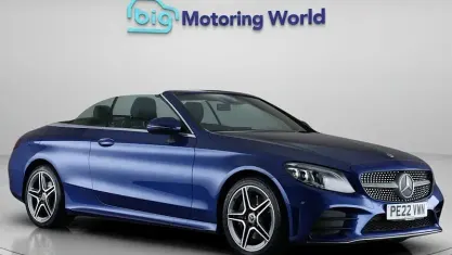 Used Mercedes C300 AMG line 245 HP (180 kW) 2022 Blue Cabriolet
