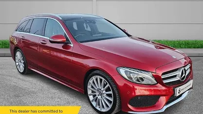 Red Used 2017 Mercedes C250 AMG Line Premium Plus Estate | £12,980 (Fair price)