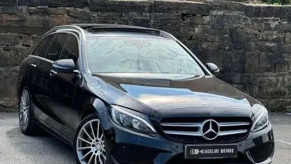 Used Mercedes C250 AMG line 204 HP (150 kW) 2015 Black Estate
