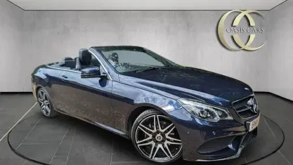Used Mercedes E200 AMG line 184 HP (135 kW) 2016 Blue Cabriolet