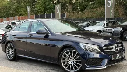 Used Mercedes C250 AMG Line Premium 204 HP (150 kW) 2017 Blue Sedan