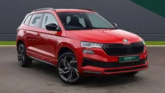 Velvet red metallic Used 2024 Skoda Karoq SportLine SUV | £28,995 (Fair price)