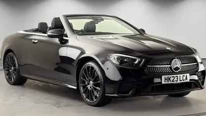 Used Mercedes E400 AMG line 330 HP (242 kW) 2023 Obsidian black Cabriolet