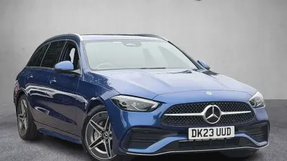 Used Mercedes C220 AMG line 200 HP (147 kW) 2023 Blue Estate