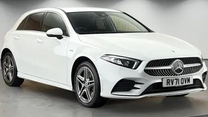 Used Mercedes A250 AMG line 218 HP (160 kW) 2021 Digital white Hatchback