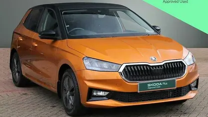 Used Skoda Fabia Design Edition 116 HP (85 kW) 2025 Phoenix orange metallic black magic pearl effect Hatchback