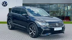 Deep black pearlescent Used 2022 VW Tiguan R-line SUV | £27,011 (Fair price)