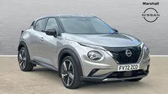 Two tone metallic blade silver with pearl black Used 2023 Nissan Juke Tekna+ SUV | £17,448 (Fair price)