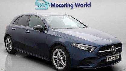 Used Mercedes A250 AMG Line Premium 218 HP (160 kW) 2022 Blue Hatchback
