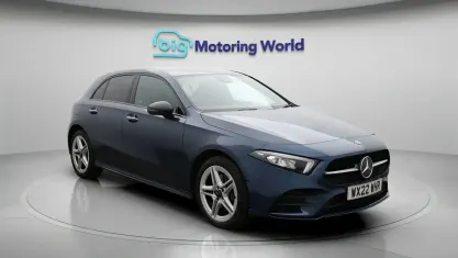 Used Mercedes A250 AMG Line Premium 218 HP (160 kW) 2022 Blue Hatchback