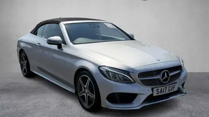 Used Mercedes C250 AMG line 204 HP (150 kW) 2017 Silver Cabriolet