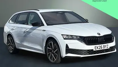 New Skoda Octavia SportLine 150 HP (110 kW) 2026 Moon white metallic Estate