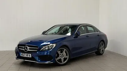 Used Mercedes C250 AMG line 204 HP (150 kW) 2017 Blue Sedan