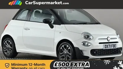White/black Used 2021 Fiat 500 Hatchback | £10,197 (Fair price)