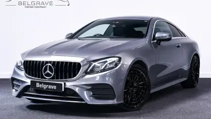 Begagnad Mercedes E220 AMG Line Premium 194 HK (142 kW) 2020 Grå Sportkupé