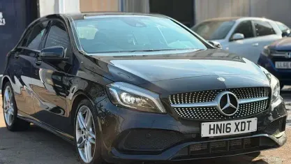 Used Mercedes A180 AMG line 122 HP (89 kW) 2016 Black Hatchback