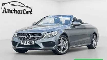 Used Mercedes C220 AMG line 170 HP (125 kW) 2018 Grey Cabriolet