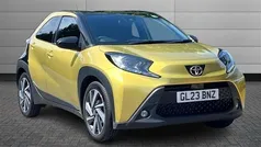 Brass gold with black roof Used 2023 Toyota Aygo Hatchback | £14,295 (Fair price)