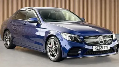 Used Mercedes C300 AMG line 245 HP (180 kW) 2019 Brilliant blue Sedan