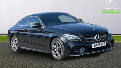 Used Mercedes C200 AMG line 184 HP (135 kW) 2019 Black Coupe
