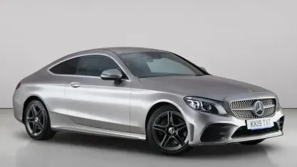 Used Mercedes C300 AMG line 258 HP (189 kW) 2019 Silver Coupe