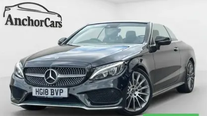 Usado Mercedes C200 AMG line 184 HP (135 kW) 2018 Preto Cabrios
