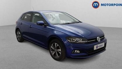 Begagnad VW Polo Match 95 HK (69 kW) 2020 Blå Halvkombi