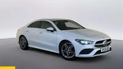 Used Mercedes CLA200 AMG line 163 HP (119 kW) 2021 White Coupe