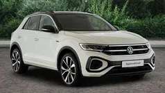Pure white with black roof Used 2022 VW T-Roc R-line SUV | £24,390 (Fair price)