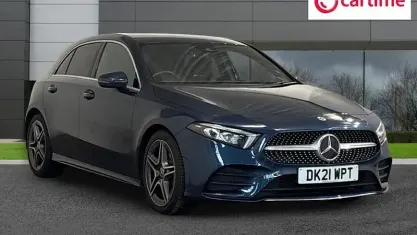 Used Mercedes A180 AMG line 136 HP (100 kW) 2020 Blue Hatchback