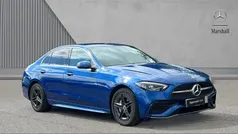 Spectral blue metallic Used 2022 Mercedes C300e AMG line Sedan | £29,413 (Fair price)