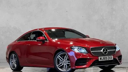 Used Mercedes E220 AMG line 194 HP (142 kW) 2019 Red Coupe