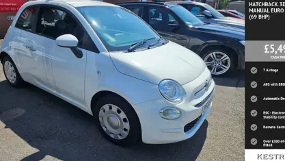 Used Fiat 500 Pop 69 HP (50 kW) 2019 White Hatchback