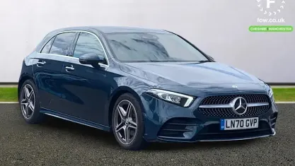 Used Mercedes A200 AMG line 163 HP (119 kW) 2020 Blue Hatchback