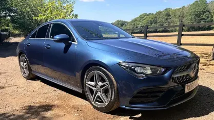 Used Mercedes CLA220 AMG line 190 HP (139 kW) 2020 Blue Coupe